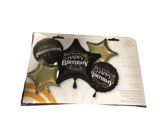 Anagram Mylar 5pc Balloon Boquet- Better With Age Happy Birthday