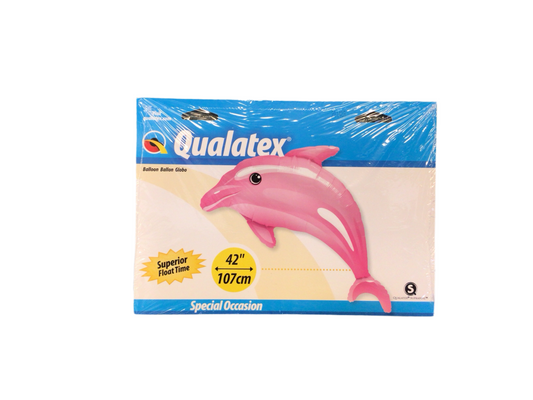 Qualatex XL Supershape Mylar Balloon 

Large pink dolphin

Inflated size: 42in

A favorite for kids!