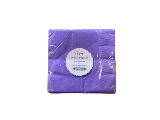 Brava Dinner Napkins 40PCS Purple
* 15 3/4in x 15 3/4in
* 2Ply
* Biodegradable