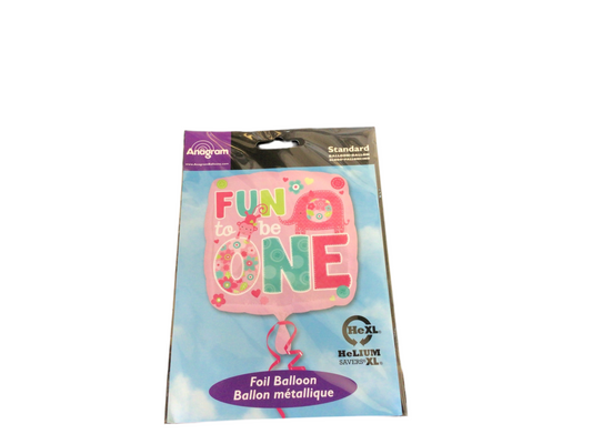 Anagram Standard Mylar Balloon - square Pink Fun to be ONE