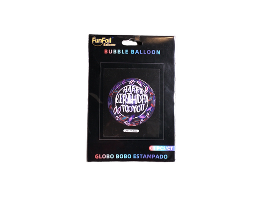 Funfoil Standard Bubble Balloon - Happy Birthday