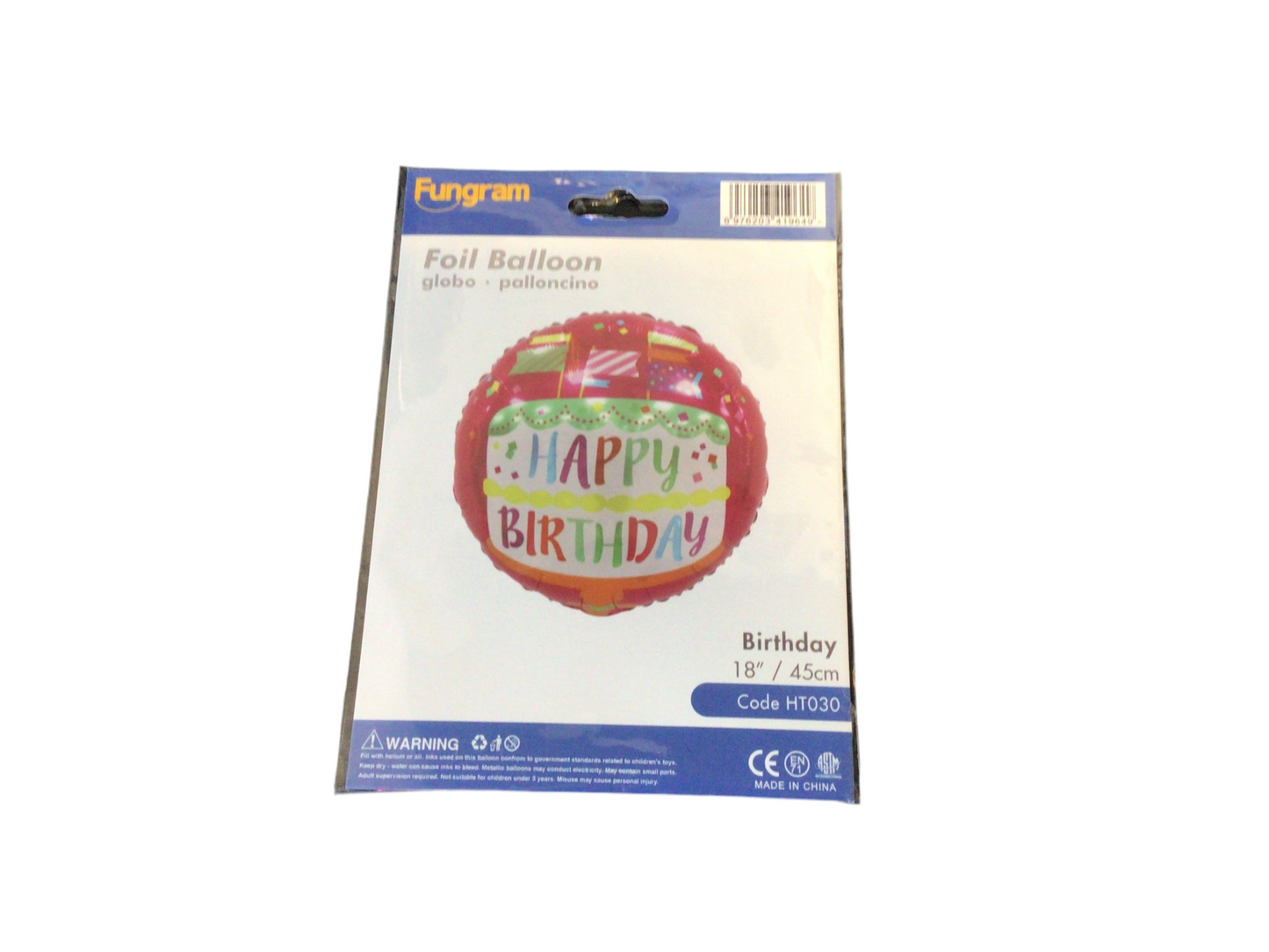 Fungram standard Ht030 Happy Birthday pink with cake and flag picks multi colored