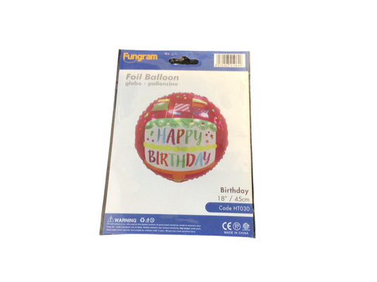 Fungram standard Ht030 Happy Birthday pink with cake and flag picks multi colored
