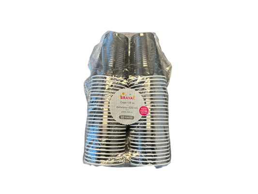 Brava 18oz Plastic Cups Black 50PCS